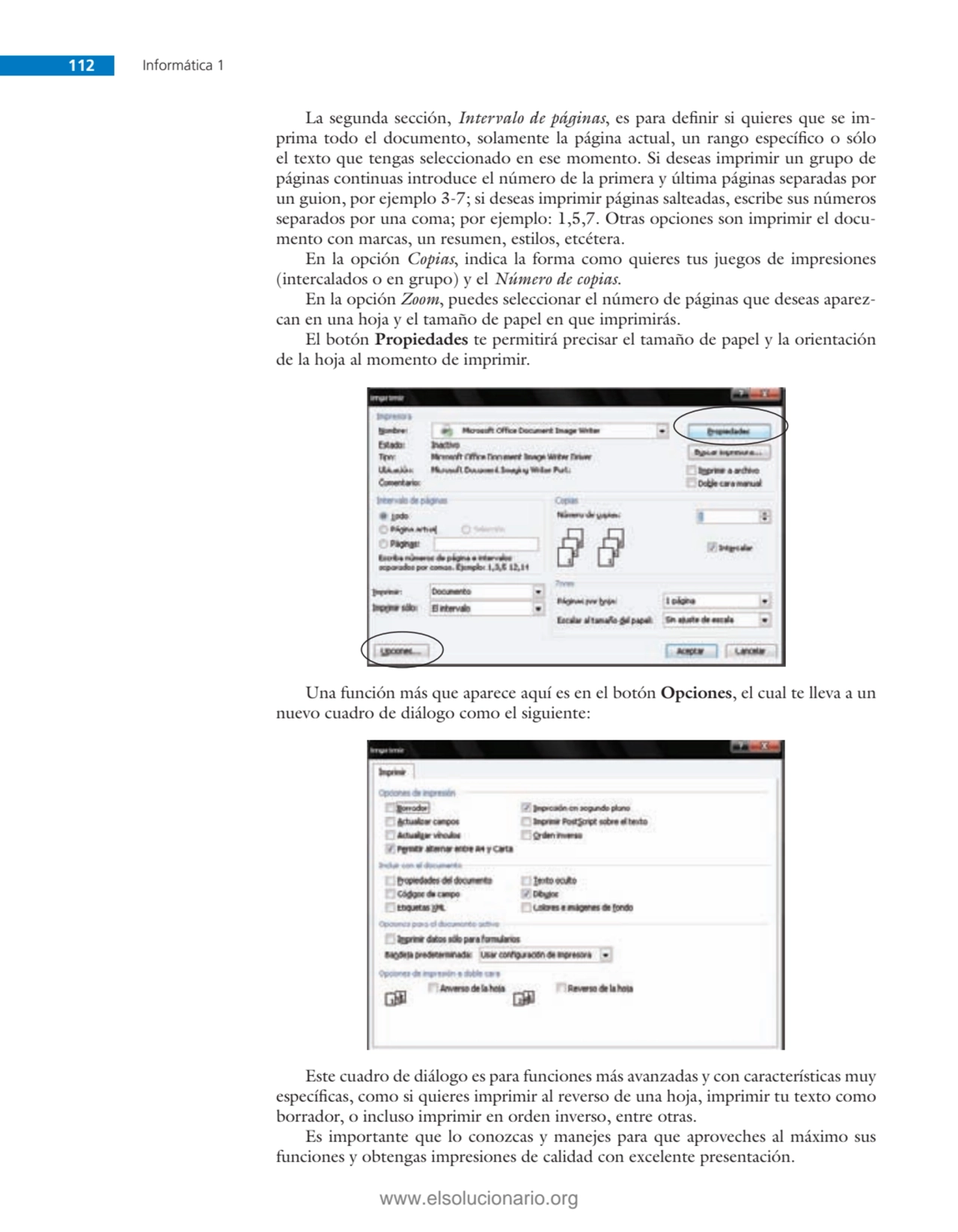 112 Informática 1
La segunda sección, Intervalo de páginas, es para defi nir si quieres que se im…