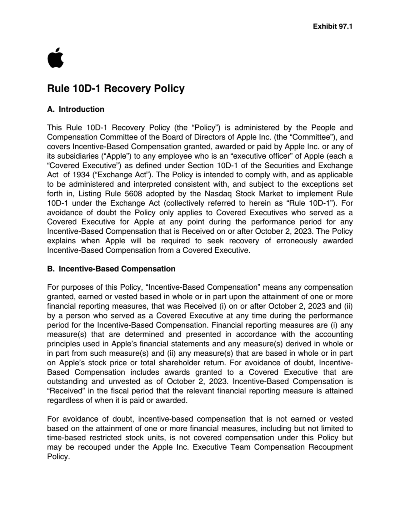 Rule 10D-1 Recovery Policy
A. Introduction
This Rule 10D-1 Recovery Policy (the “Policy”) is admi…