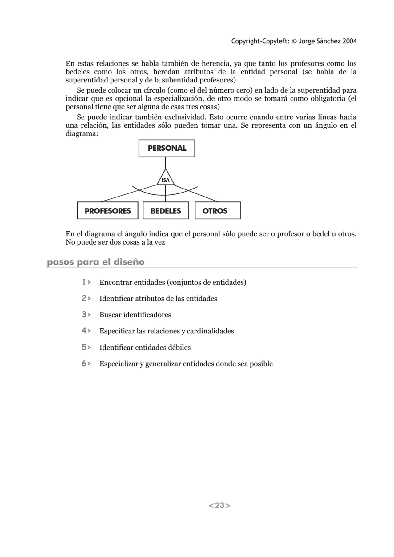 Copyright-Copyleft: © Jorge Sánchez 2004 
<23> 
En estas relaciones se habla también de herencia,…