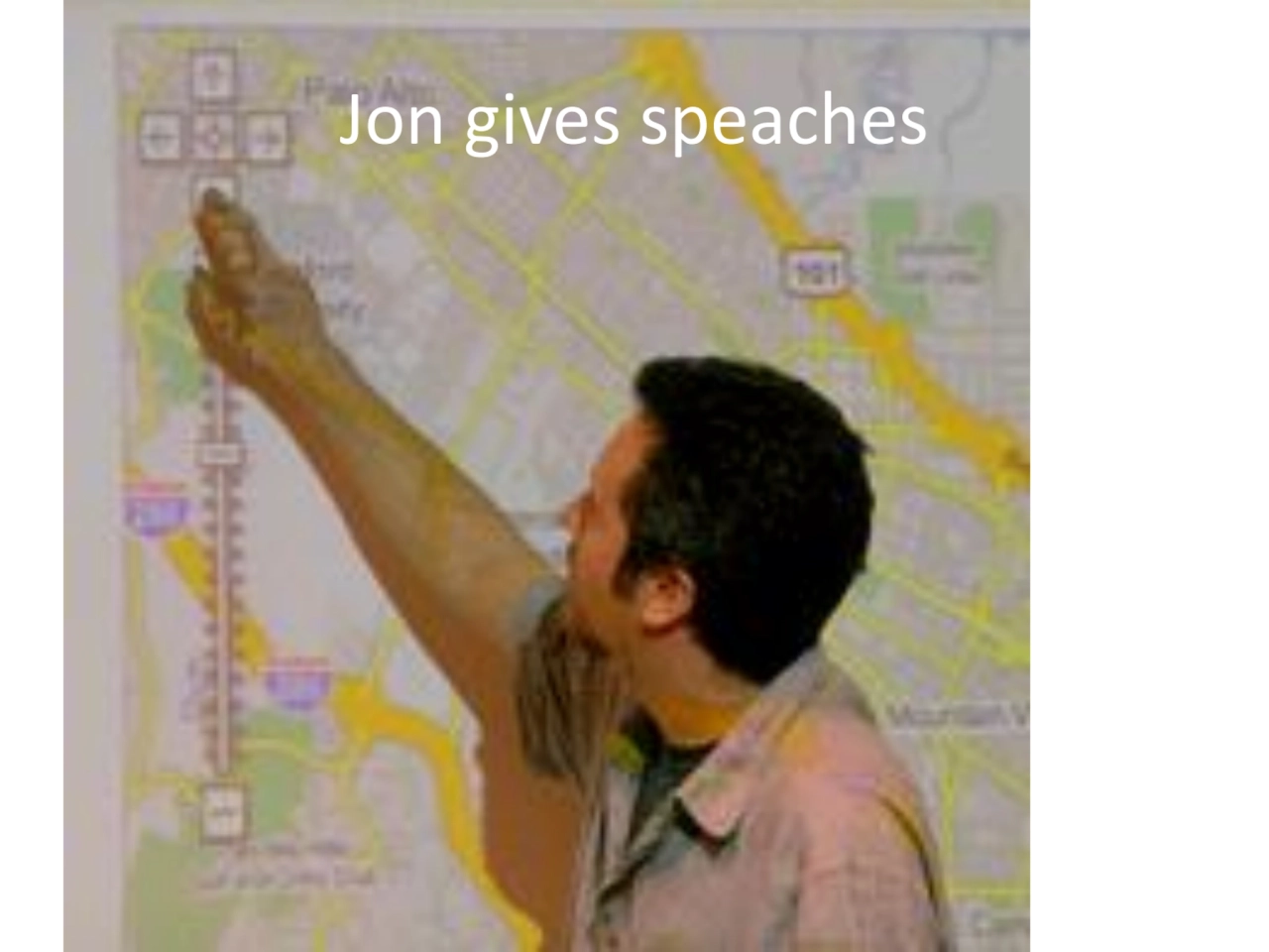 Jon gives speaches