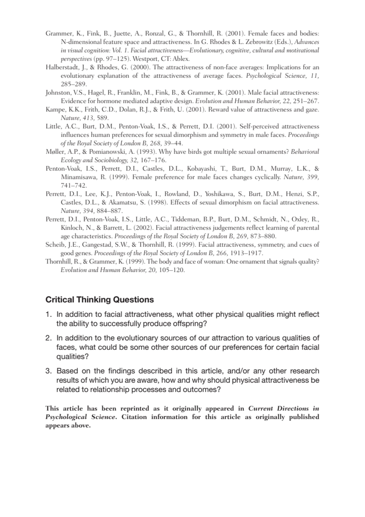 Grammer, K., Fink, B., Juette, A., Ronzal, G., & Thornhill, R. (2001). Female faces and bodies: 
N…