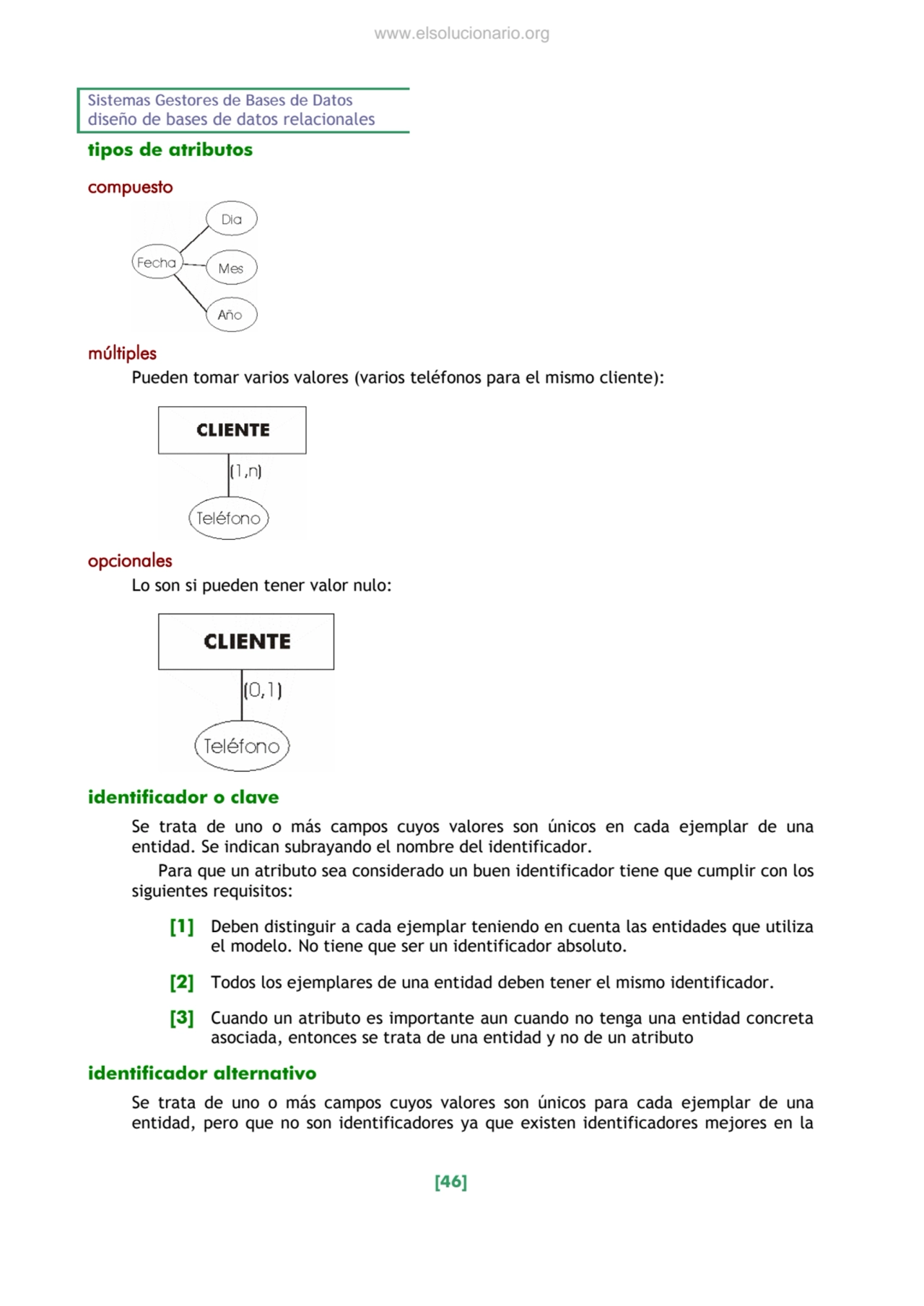 Sistemas Gestores de Bases de Datos 
diseño de bases de datos relacionales 
[46] 
tipos de atrib…