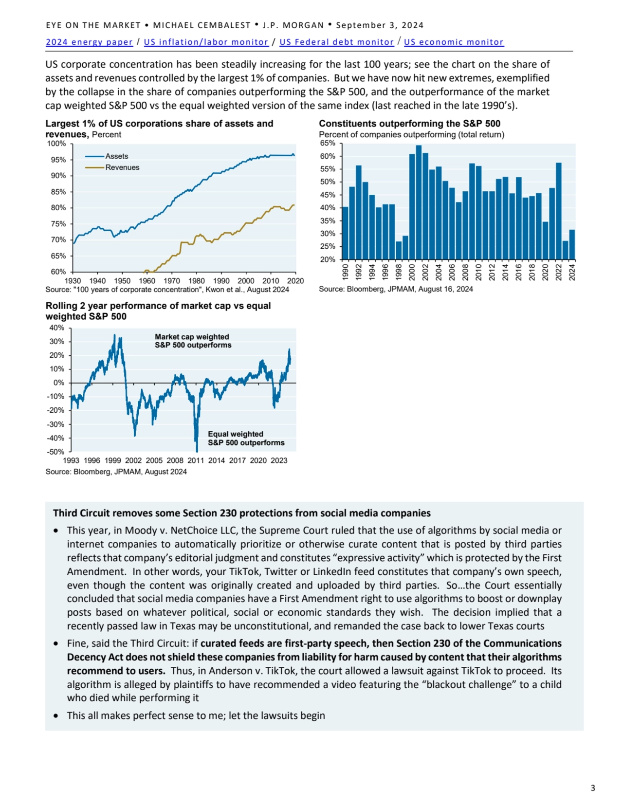 EYE ON THE MARKET • MICHAEL CEMBALEST • J.P. MORGAN • September 3, 2024
2024 energy paper / US inf…