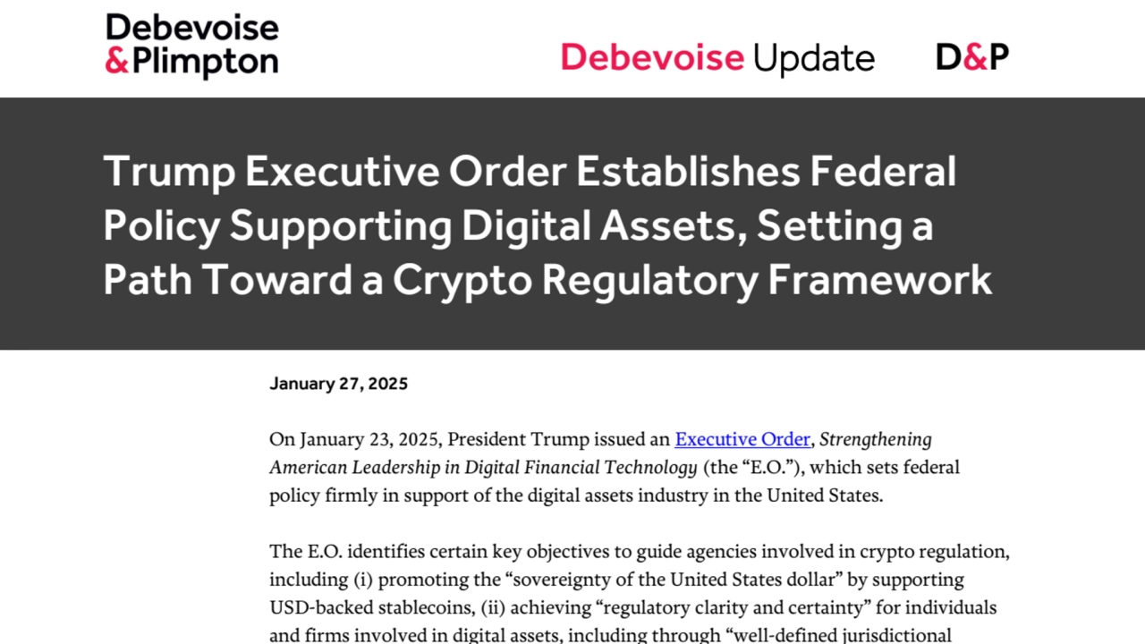 Trump Executive Order Strengthens Digital Assets Policy