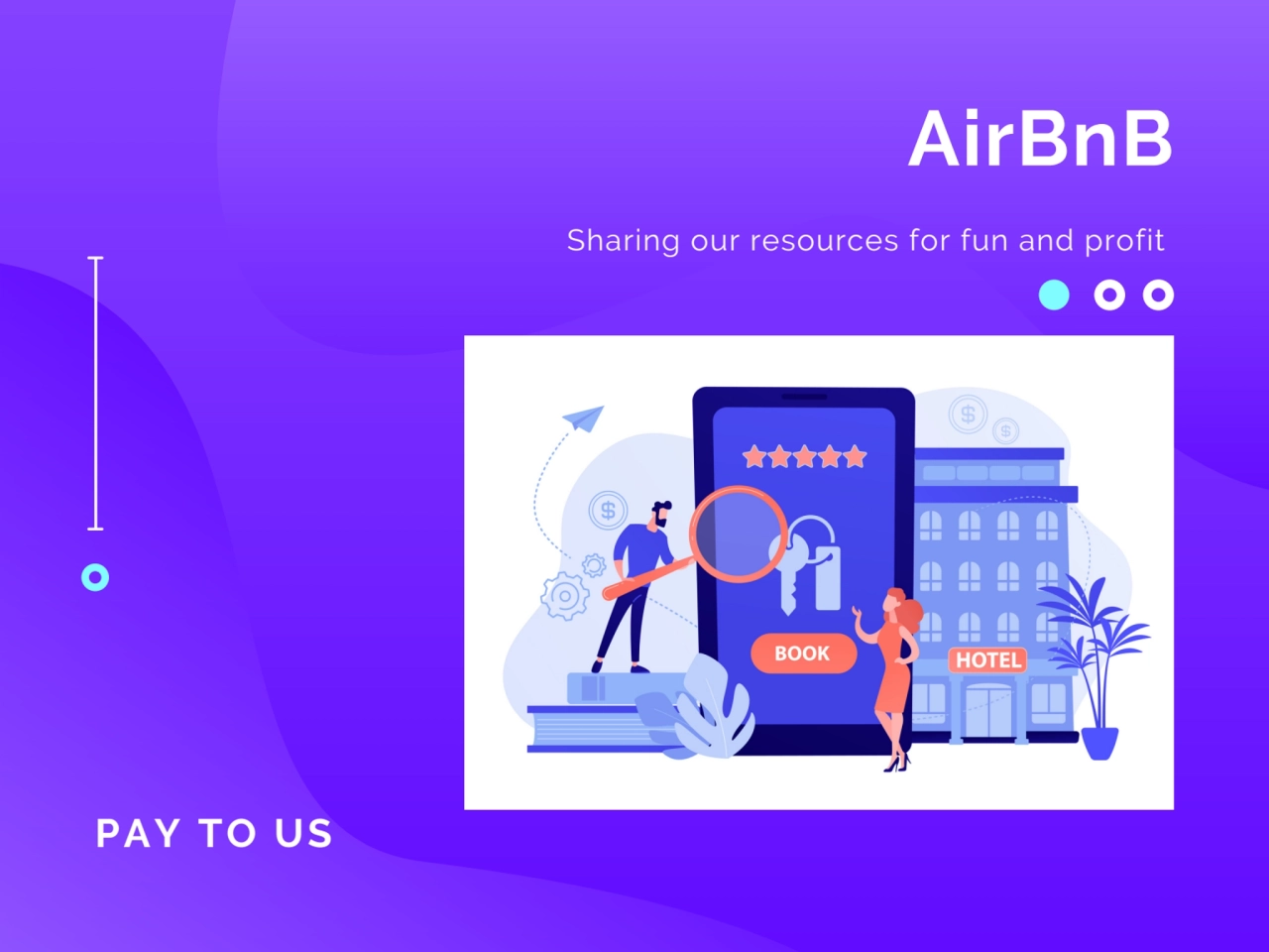 PAY TO US
AirBnB
Sharing our resources for fun and profit