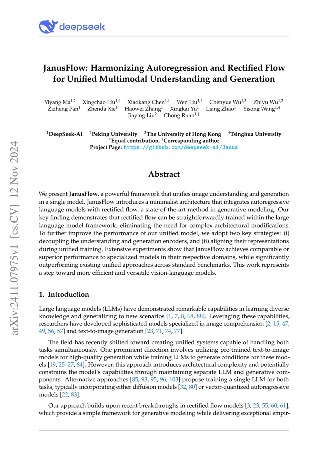 JanusFlow: Harmonizing Autoregression and Rectified Flow
for Unified Multimodal Understanding and …