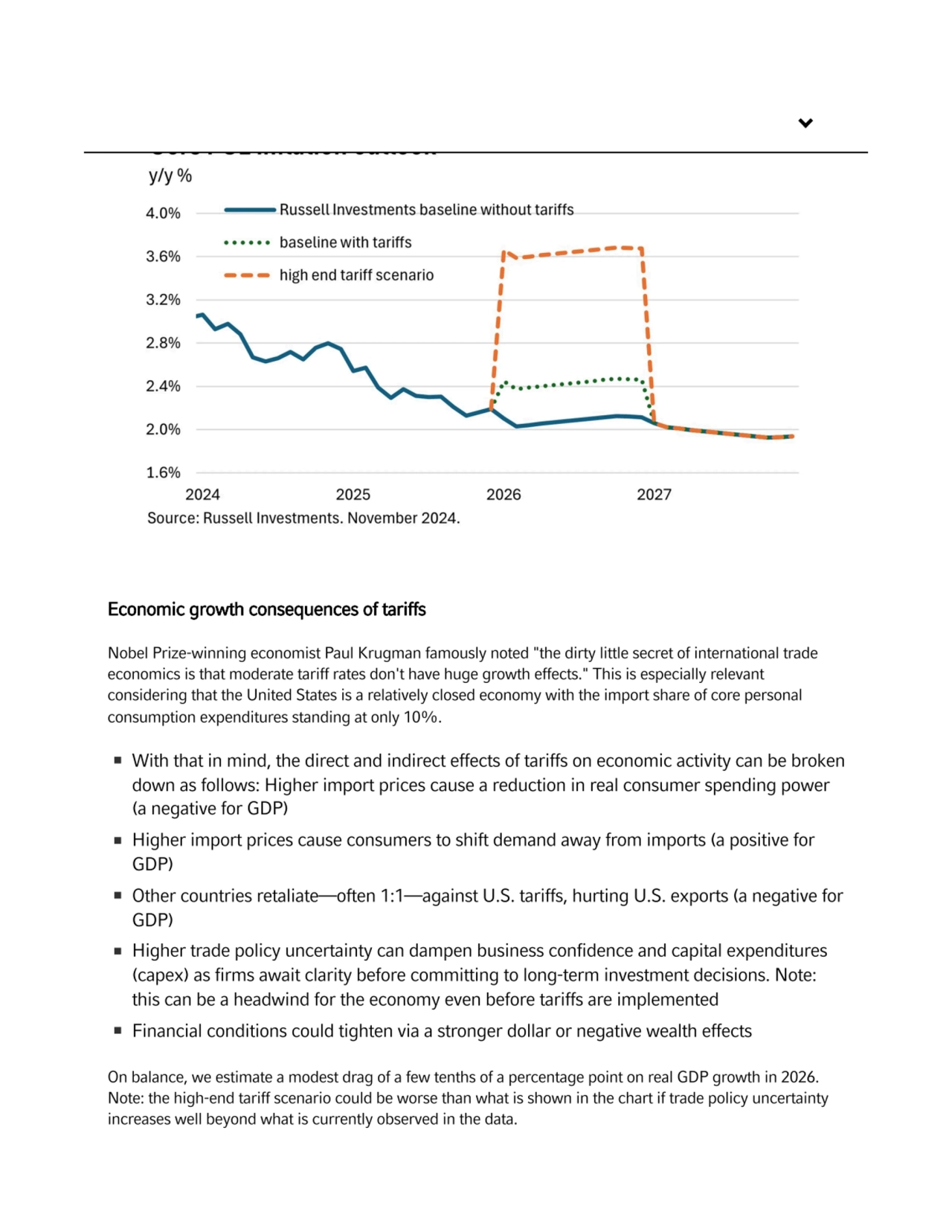 Economic growth consequences of tariffs
Nobel Prize-winning economist Paul Krugman famously noted …