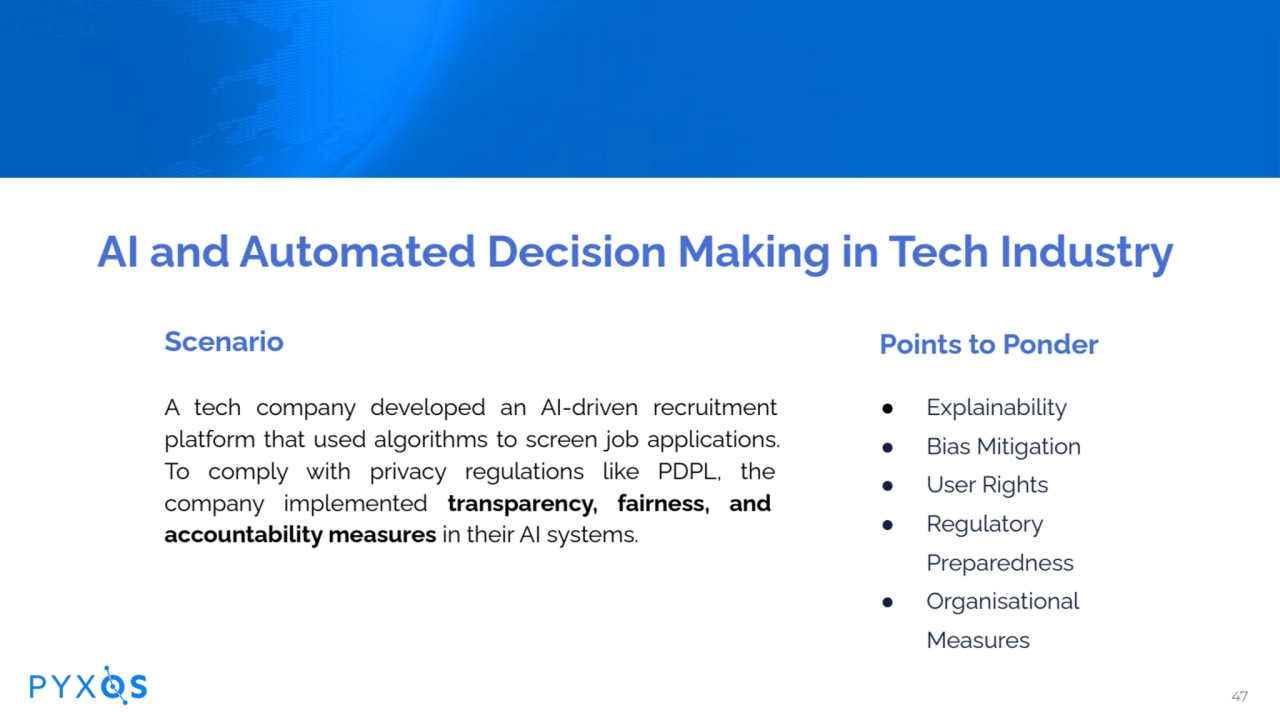 AI and Automated Decision Making in Tech Industry
A tech company developed an AI-driven recruitmen…