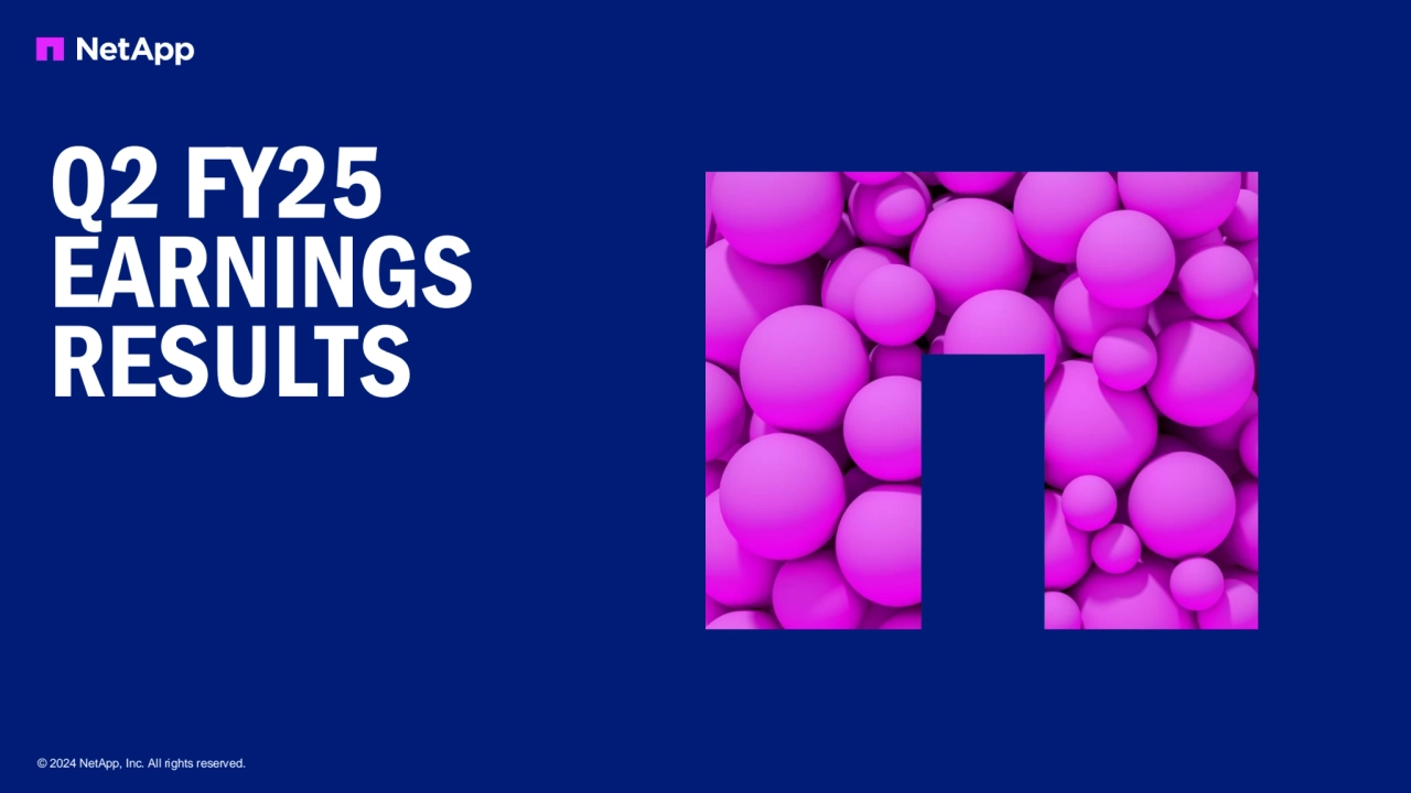 © 2024 NetApp, Inc. All rights reserved.
Q2 FY25 
EARNINGS 
RESULTS