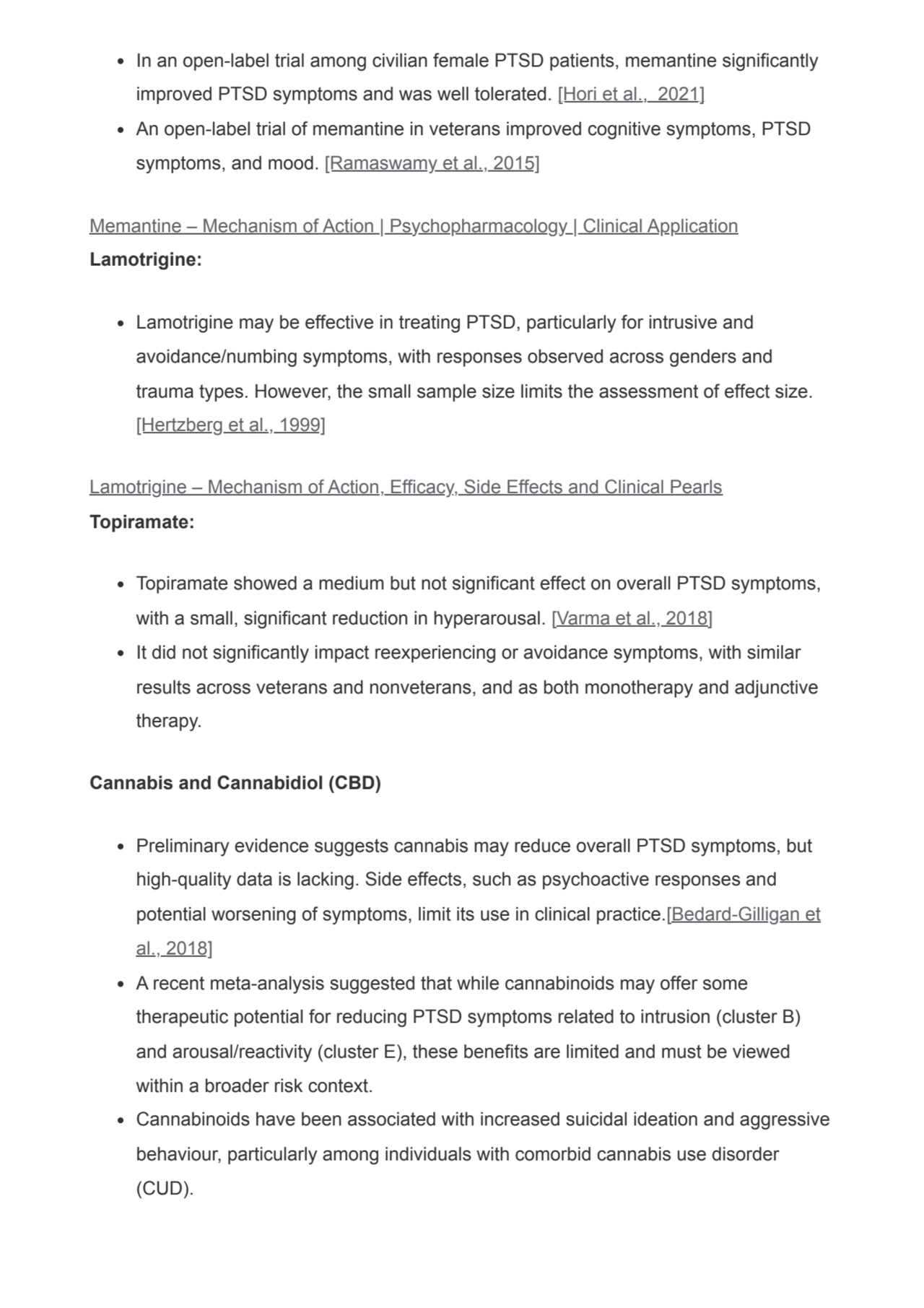 In an open-label trial among civilian female PTSD patients, memantine significantly
improved PTSD …