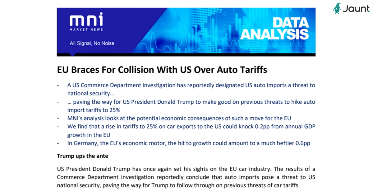 EU Braces For Collision With US Over Auto Tariffs