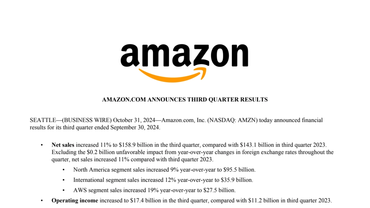 Amazon 3q 2024 business results 