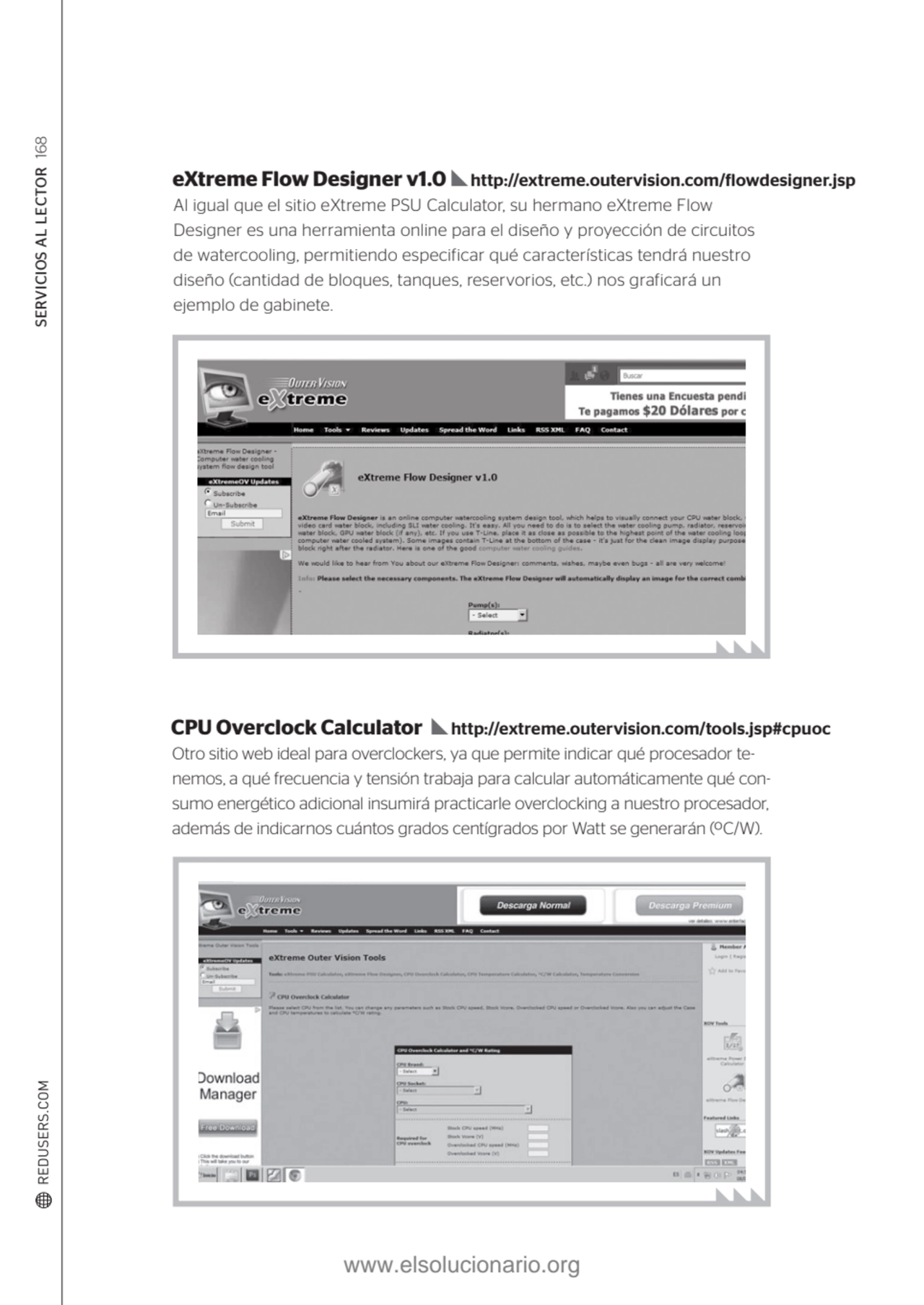 SERVICIOS AL LECTOR 168
Otro sitio web ideal para overclockers, ya que permite indicar qué procesa…