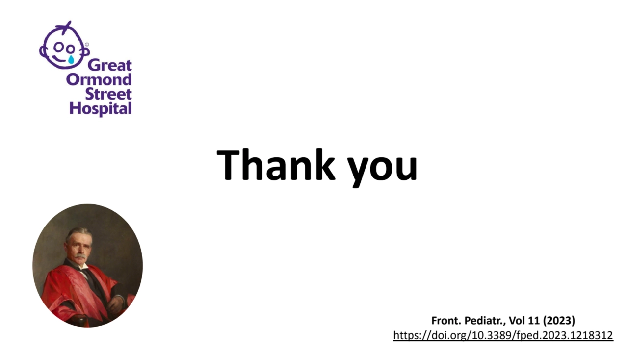 Thank you
Front. Pediatr., Vol 11 (2023) 
https://doi.org/10.3389/fped.2023.1218312