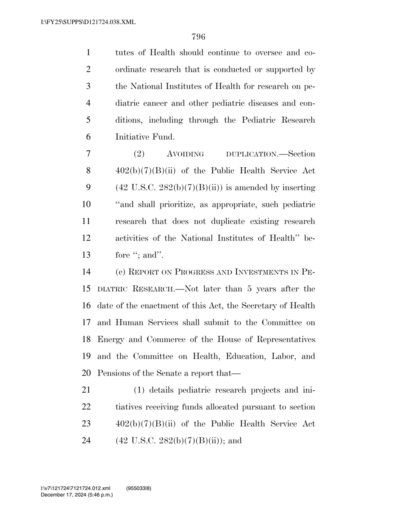 796 
1 tutes of Health should continue to oversee and co2 ordinate research that is conducted or …