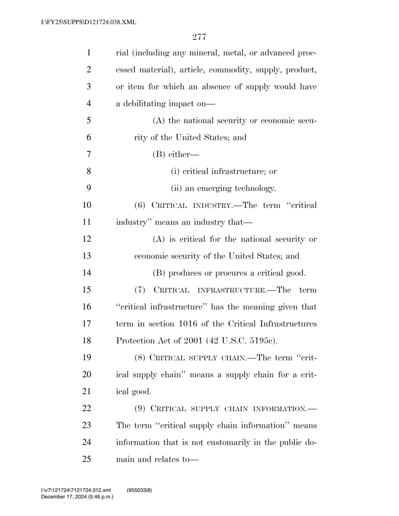 277 
1 rial (including any mineral, metal, or advanced proc2 essed material), article, commodity,…