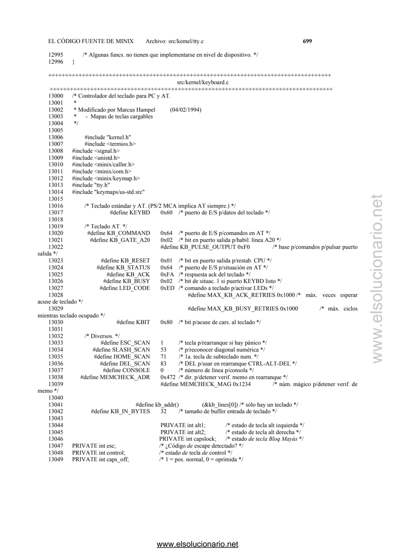 EL CÓDIGO FUENTE DE MINIX Archivo: src/kemel/tty.c 699 
12995 /* Algunas funcs. no tienen que impl…