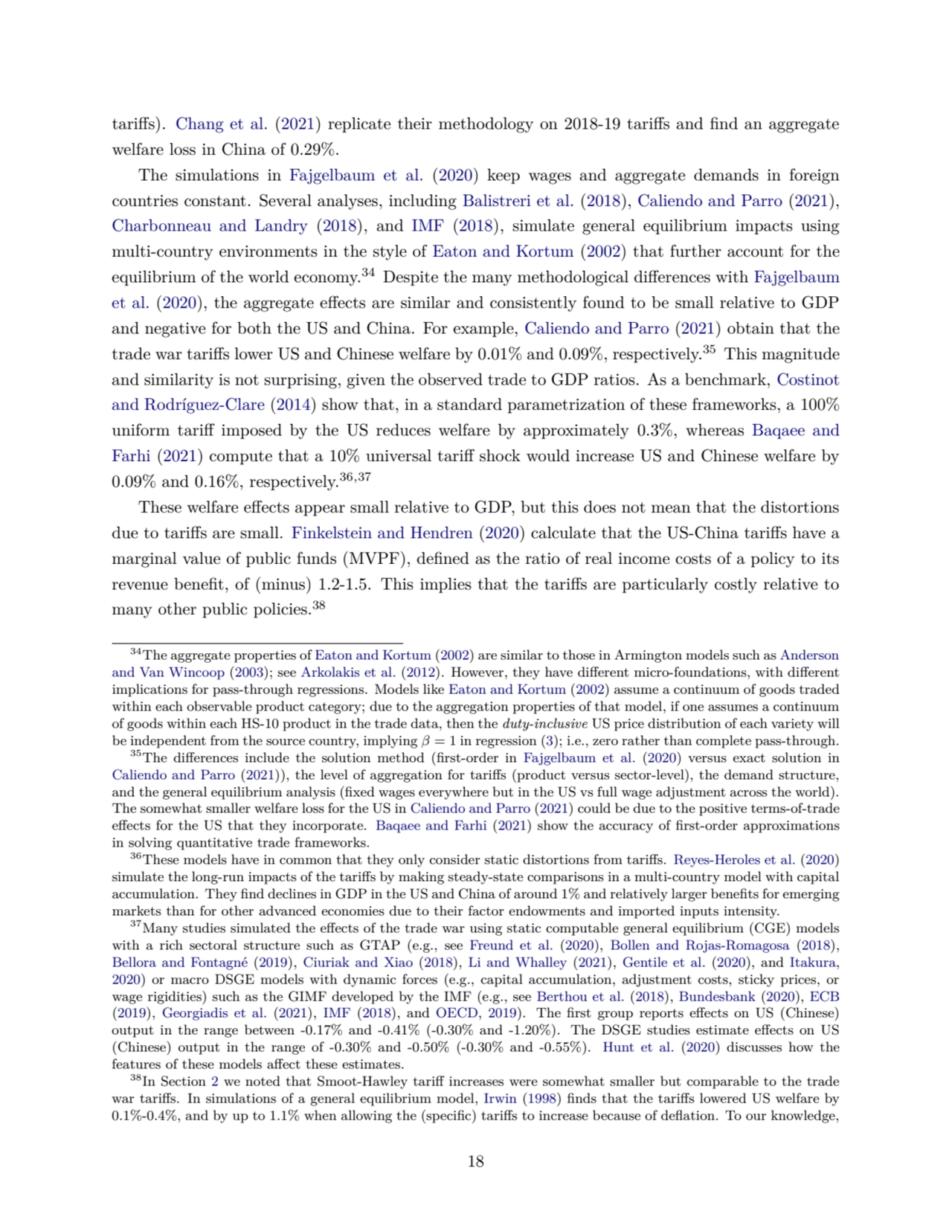 tariffs). Chang et al. (2021) replicate their methodology on 2018-19 tariffs and find an aggregate
…