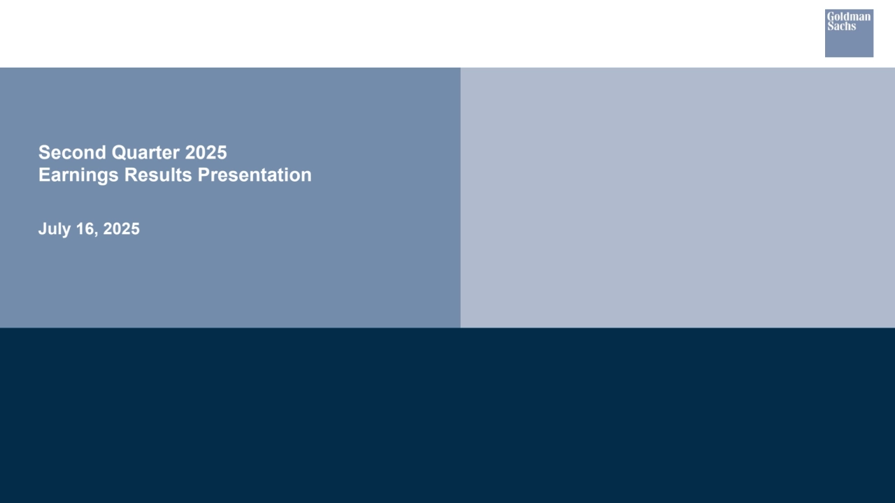 Second Quarter 2025
Earnings Results Presentation
July 16, 2025