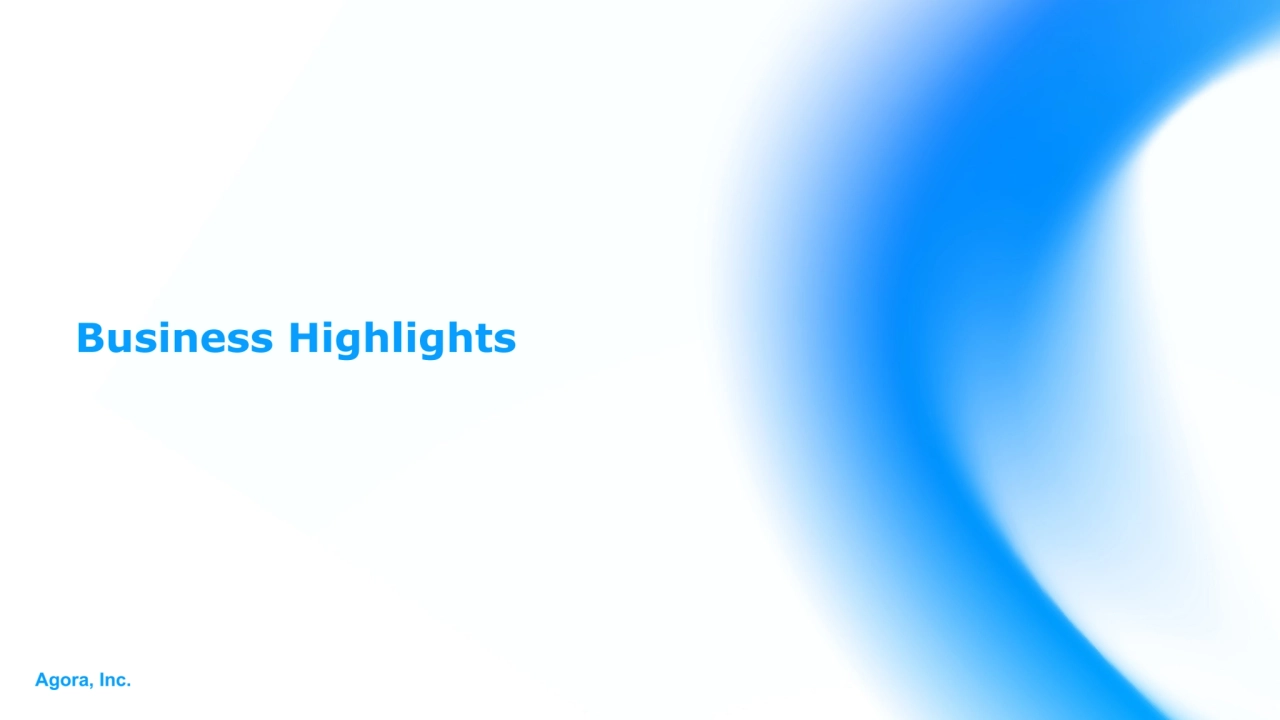 Agora, Inc.
Business Highlights