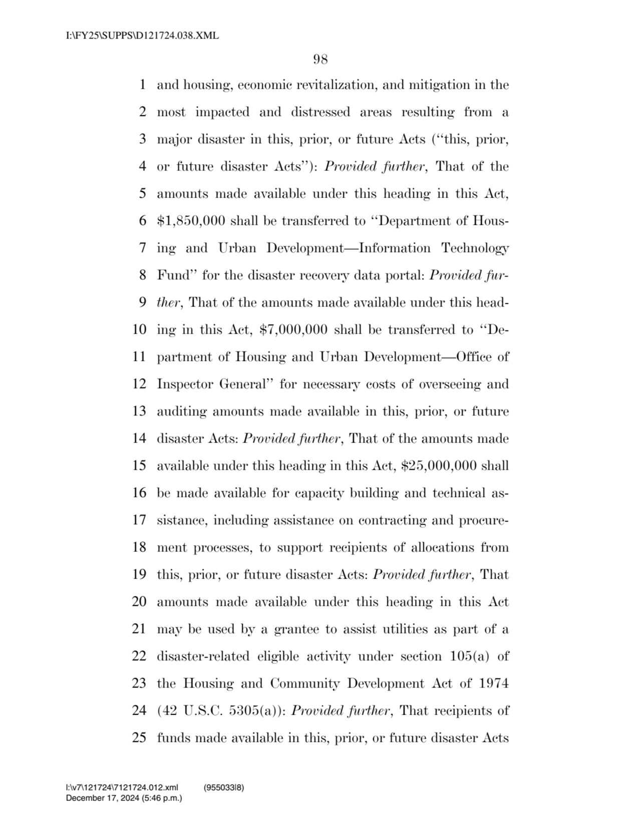 98 
1 and housing, economic revitalization, and mitigation in the 
2 most impacted and distressed…