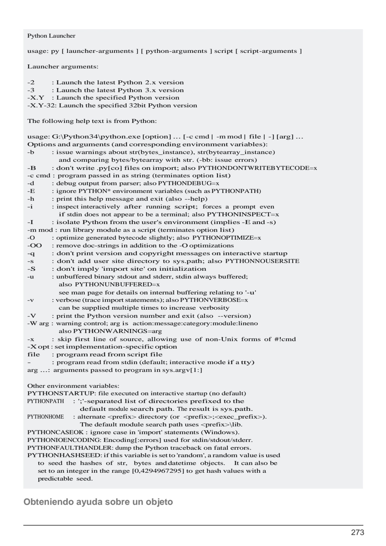 273
Python Launcher
usage: py [ launcher-arguments ] [ python-arguments ] script [ script-argumen…