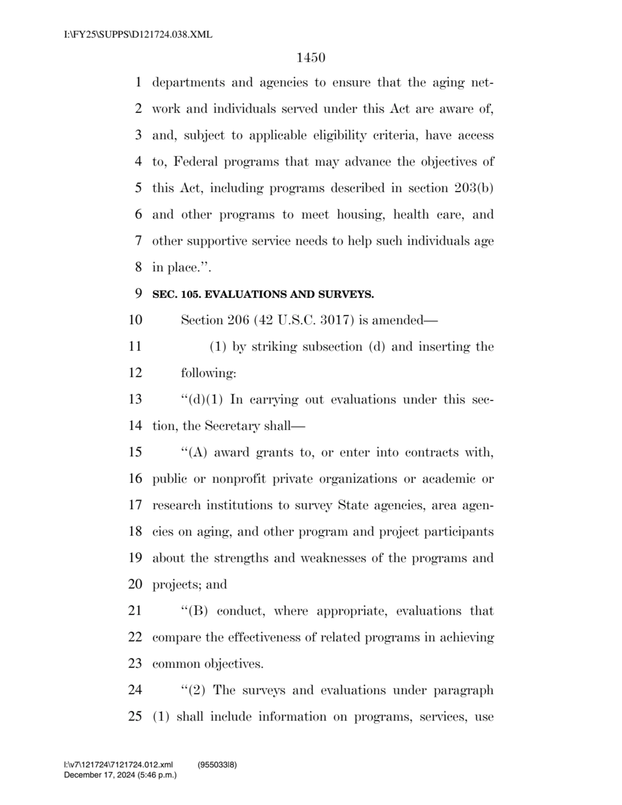 1450 
1 departments and agencies to ensure that the aging net2 work and individuals served under …