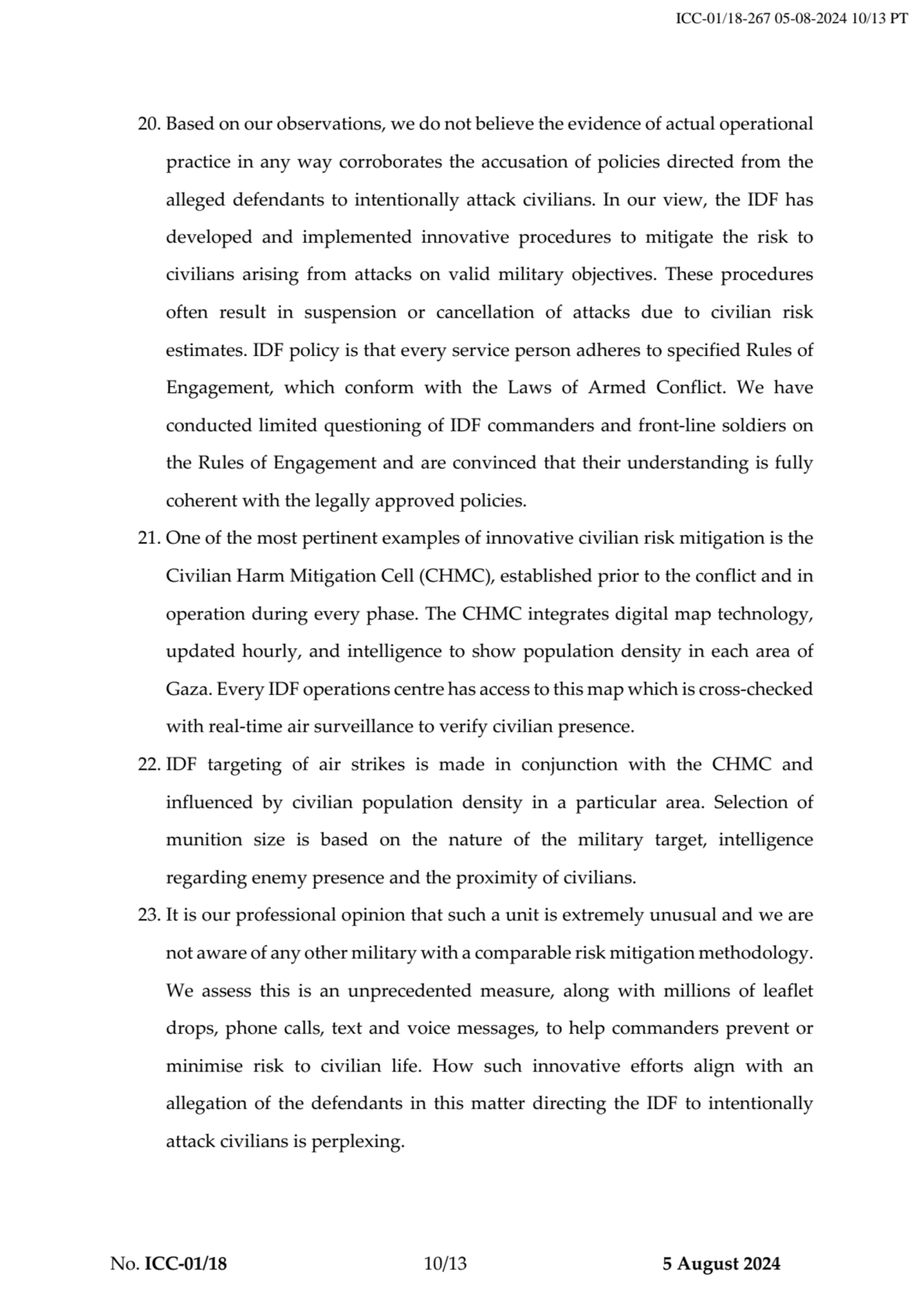 No. ICC-01/18 10/13 5 August 2024
20. Based on our observations, we do not believe the evidence of…