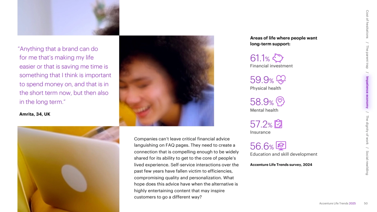 Accenture Life Trends 2025 
“Anything that a brand can do 
for me that’s making my life 
easier …