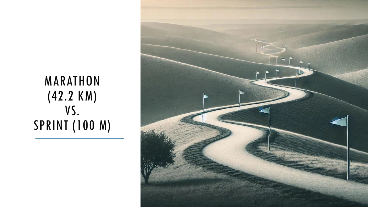 MARATHON
(42.2 KM)
VS. 
SPRINT (100 M)