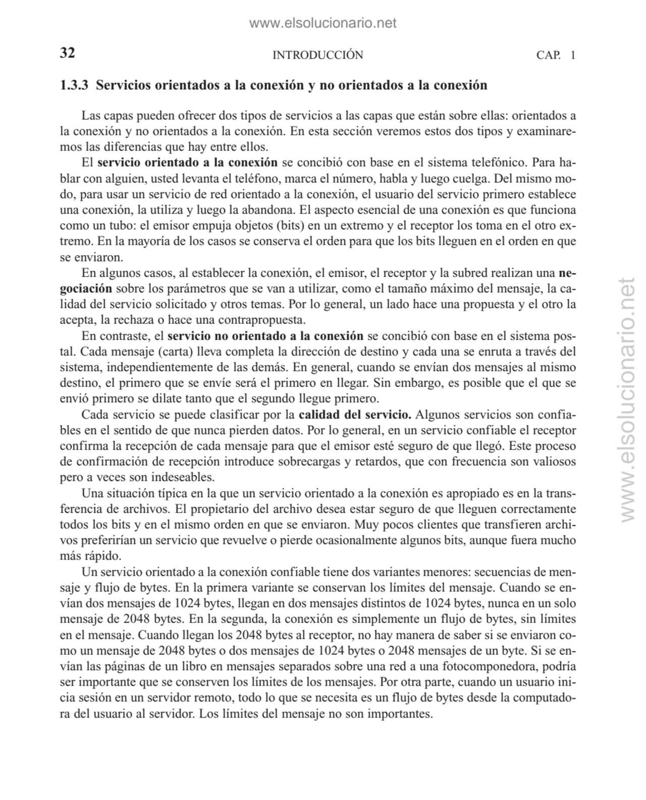 1.3.3 Servicios orientados a la conexión y no orientados a la conexión
Las capas pueden ofrecer do…