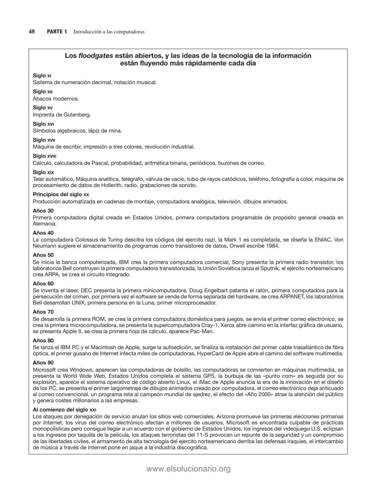 48 PARTE 1 Introducción a las computadoras
Los floodgates están abiertos, y las ideas de la tecnol…