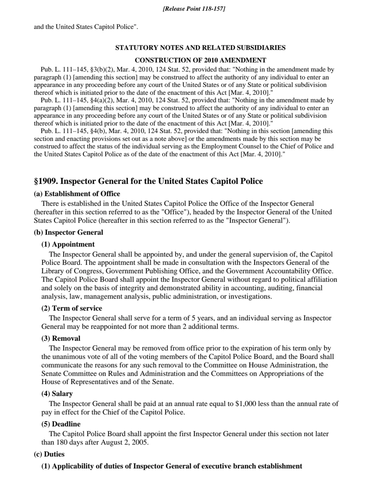 and the United States Capitol Police".
STATUTORY NOTES AND RELATED SUBSIDIARIES
CONSTRUCTION OF 2…