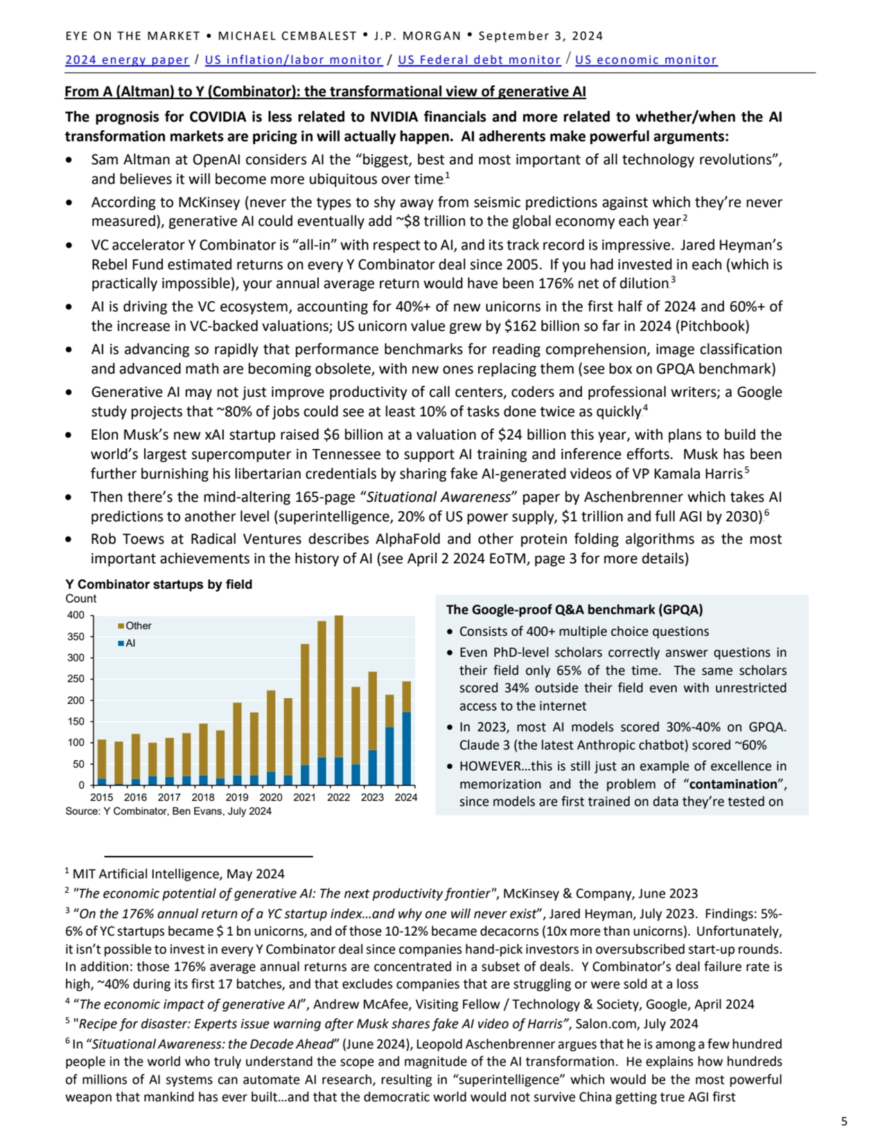 EYE ON THE MARKET • MICHAEL CEMBALEST • J.P. MORGAN • September 3, 2024
2024 energy paper / US inf…