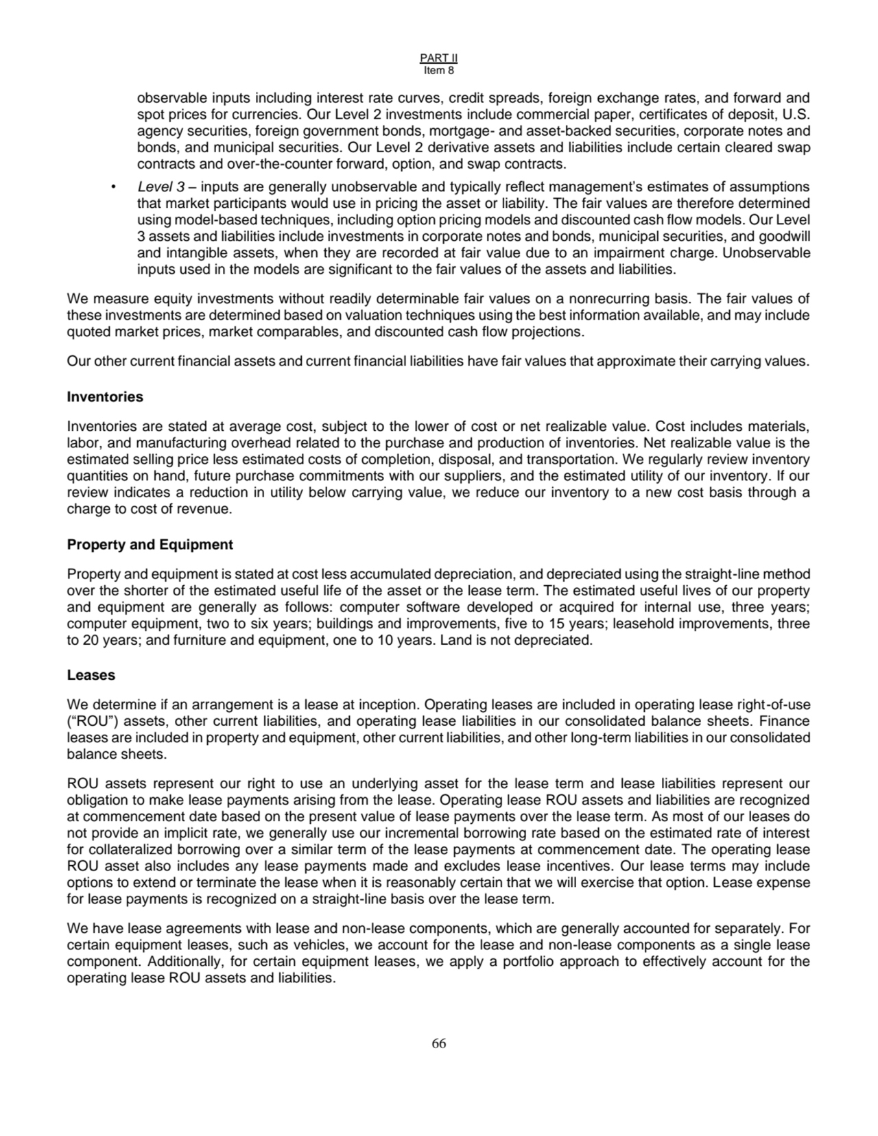 PART II
Item 8
66
observable inputs including interest rate curves, credit spreads, foreign exch…