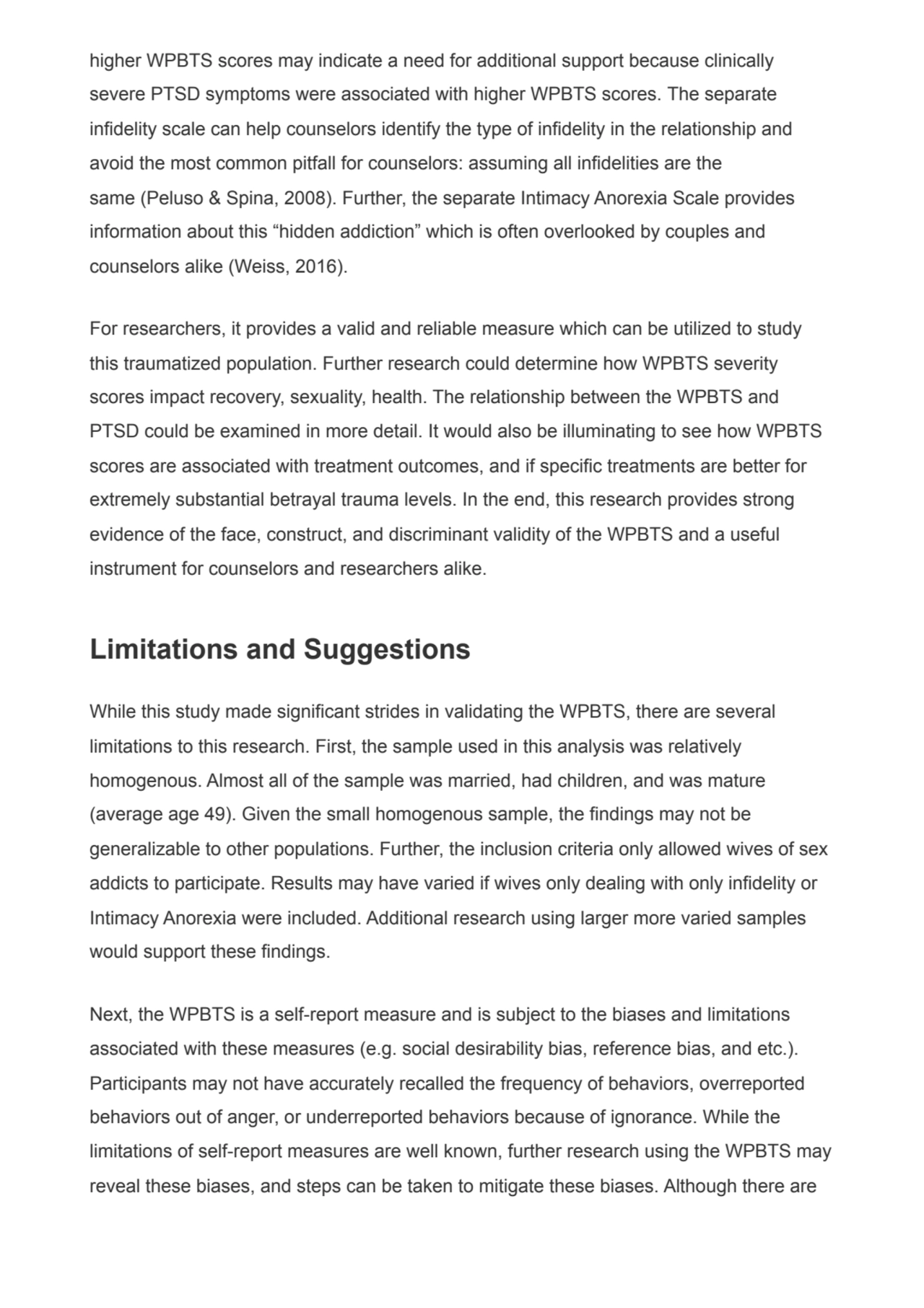 higher WPBTS scores may indicate a need for additional support because clinically
severe PTSD symp…