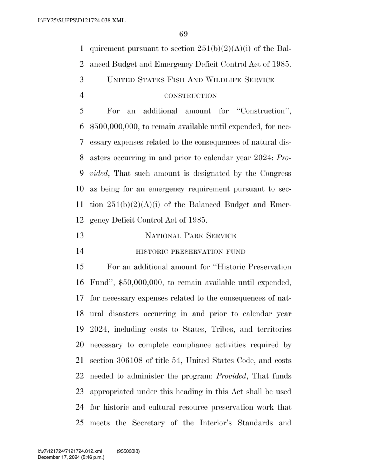 69 
1 quirement pursuant to section 251(b)(2)(A)(i) of the Bal2 anced Budget and Emergency Defici…