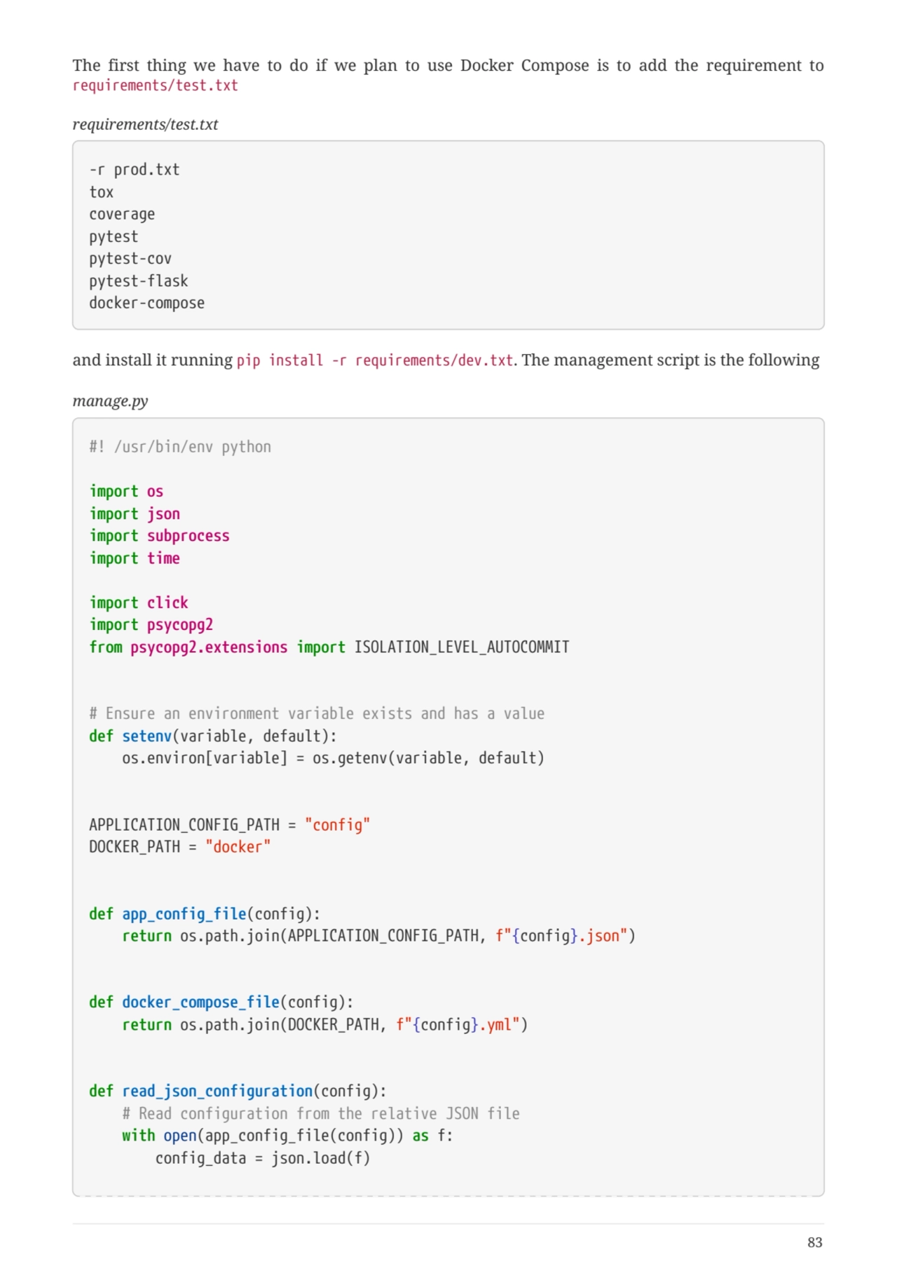 The first thing we have to do if we plan to use Docker Compose is to add the requirement to
requir…