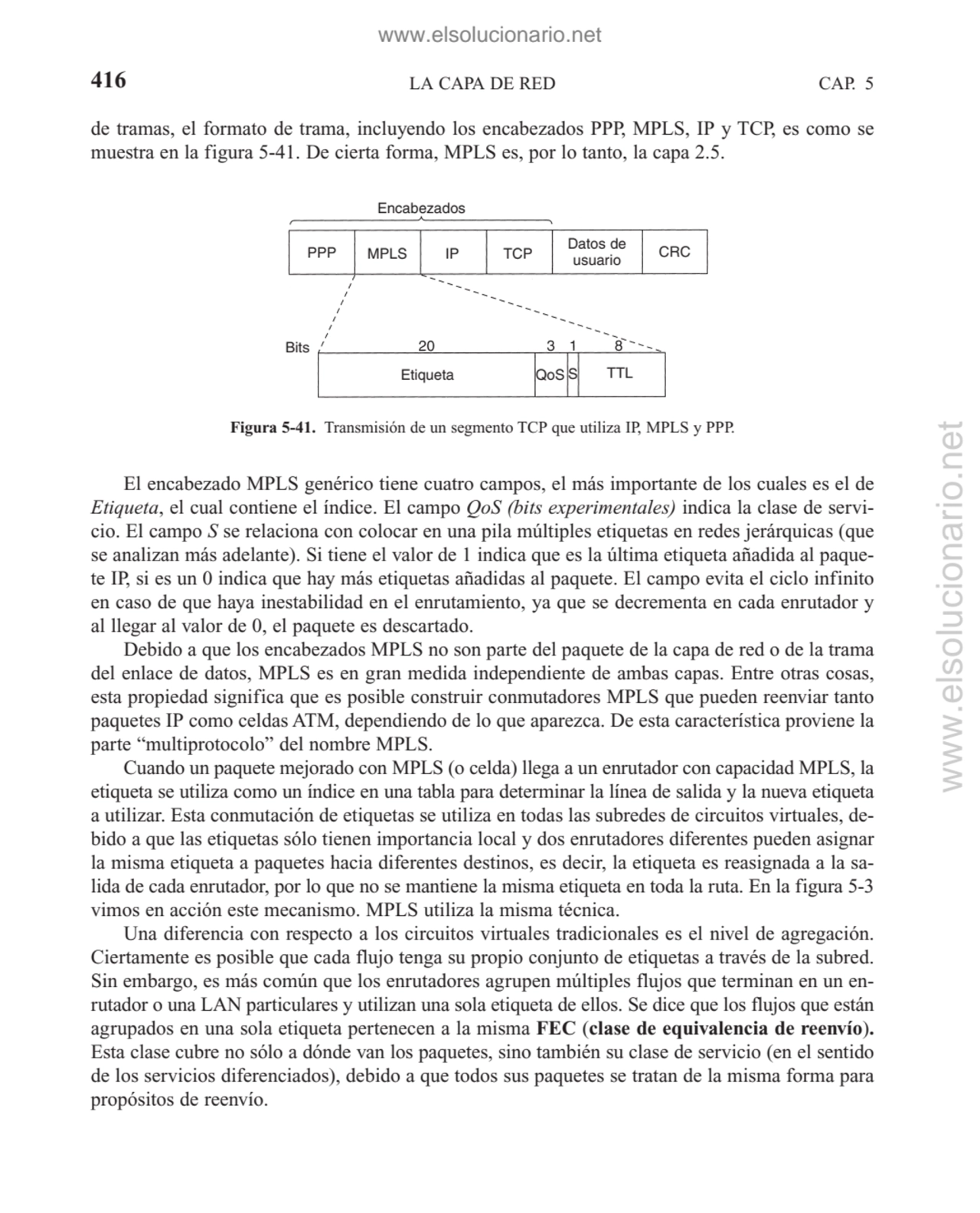 LA CAPA DE RED
de tramas, el formato de trama, incluyendo los encabezados PPP, MPLS, IP y TCP, es …