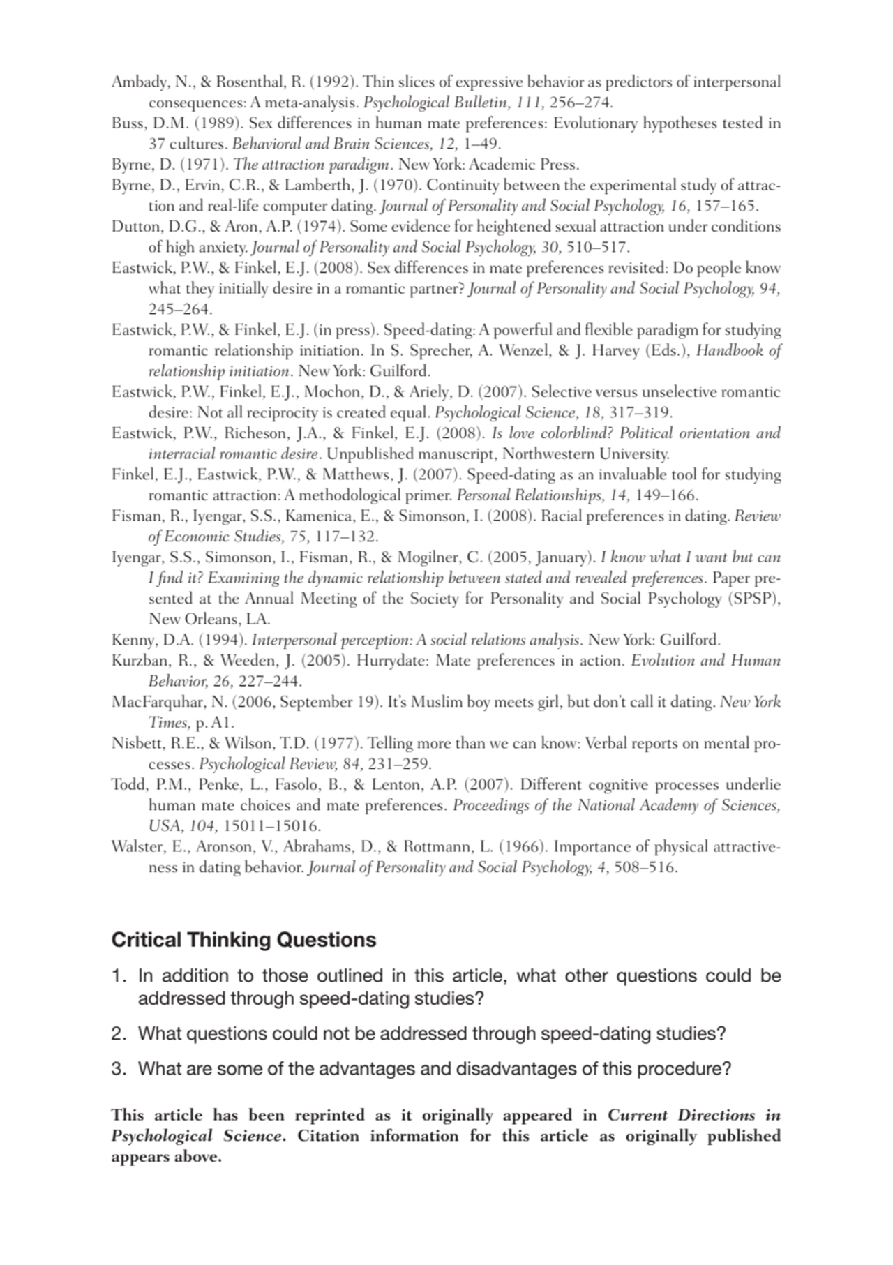 Ambady, N., & Rosenthal, R. (1992). Thin slices of expressive behavior as predictors of interperson…