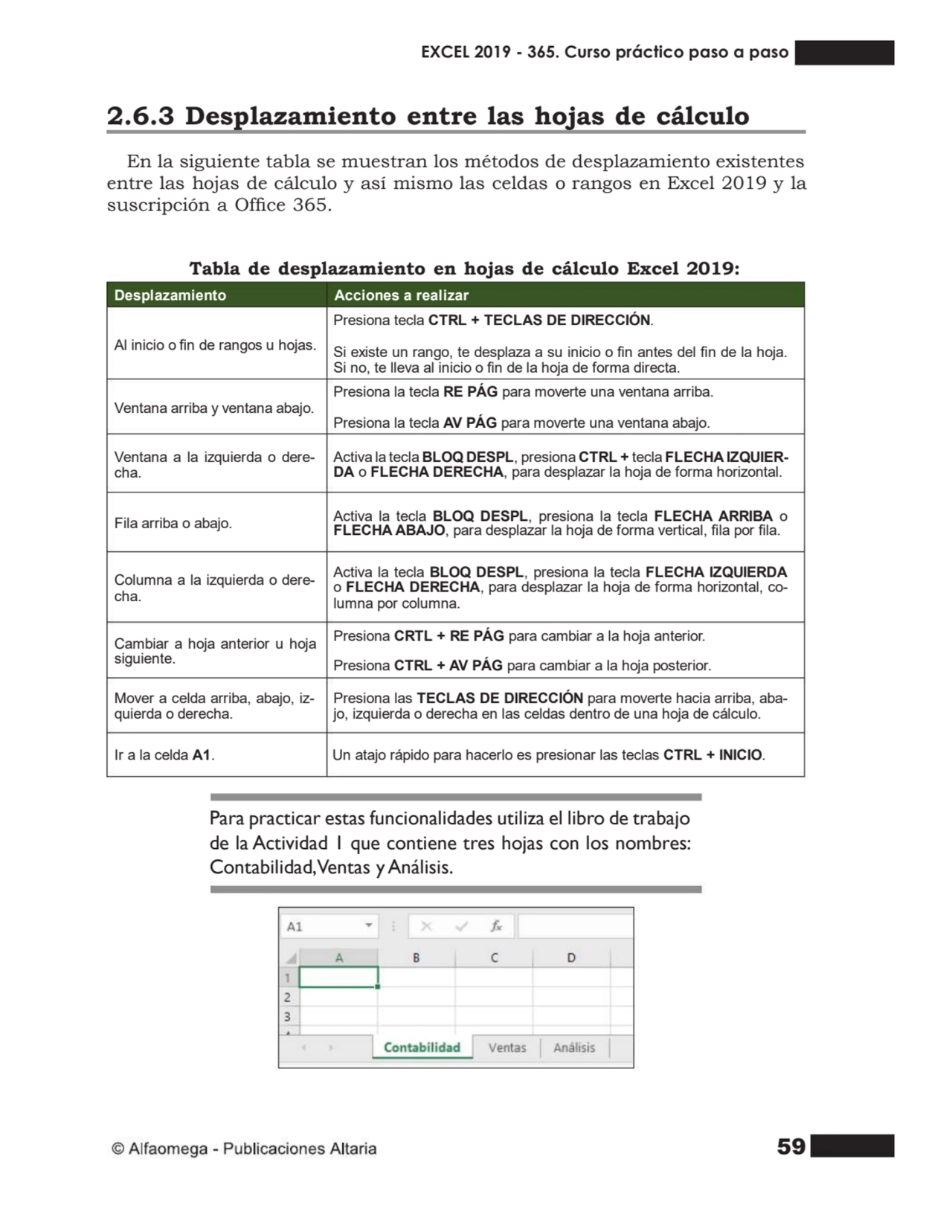 59
2.6.3 Desplazamiento entre las hojas de cálculo
En la siguiente tabla se muestran los métodos …