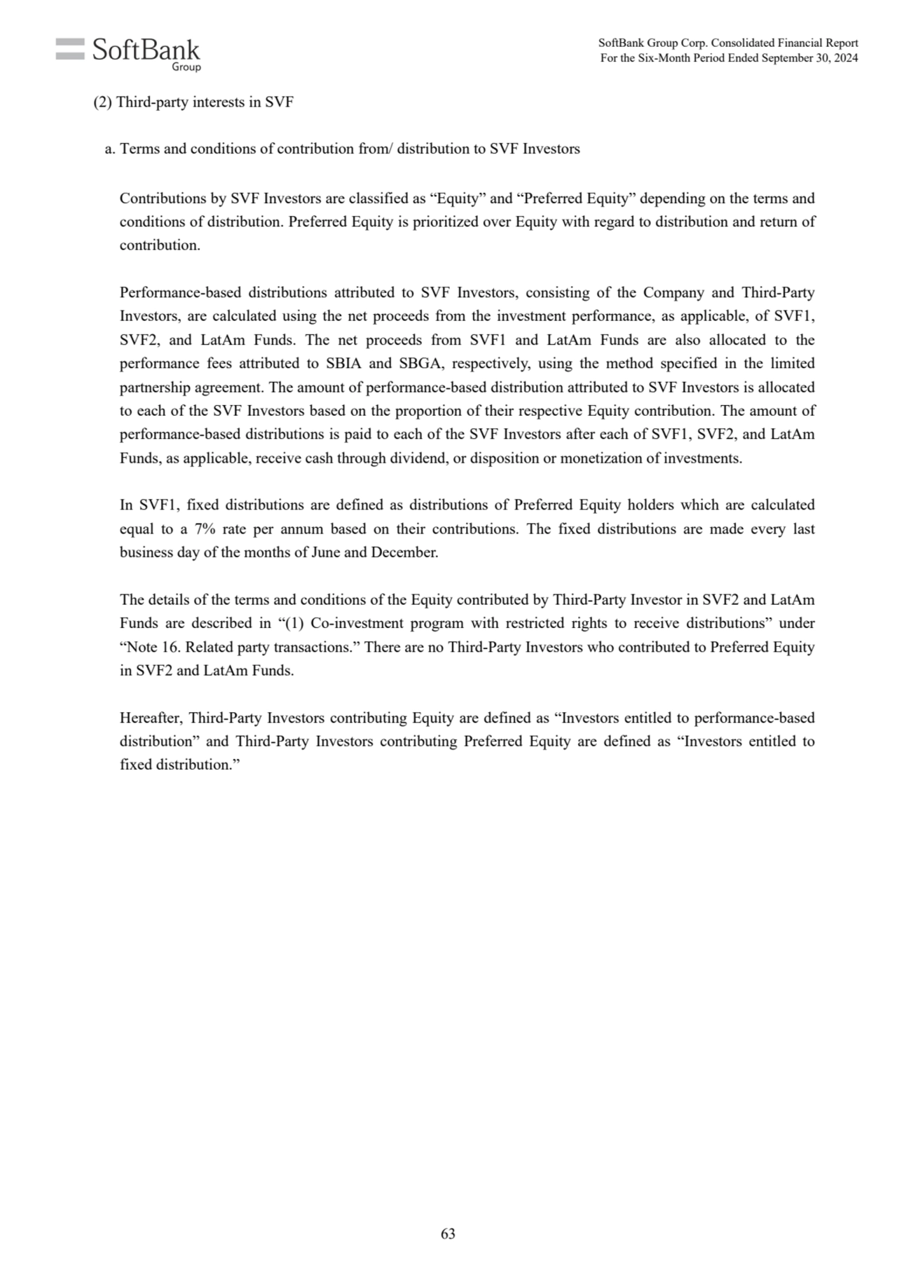 (2) Third-party interests in SVF
a. Terms and conditions of contribution from/ distribution to SVF…