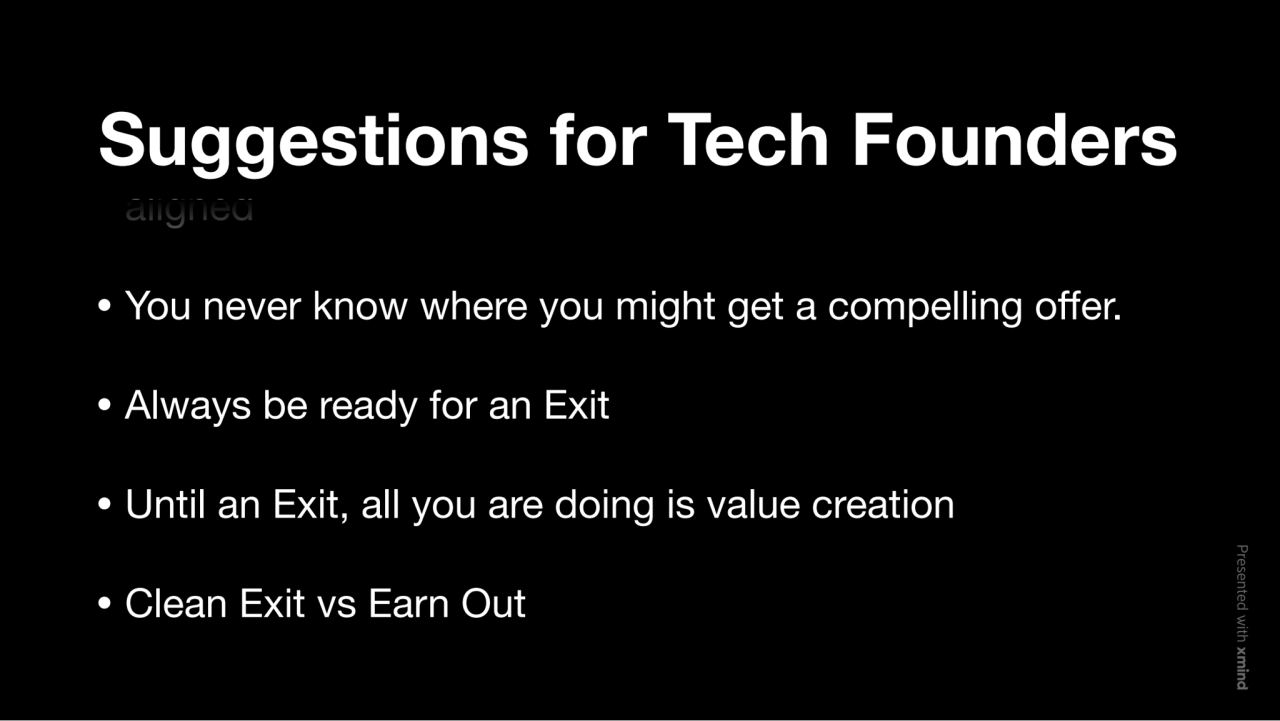 Suggestions for Tech Founders
aligned
You never know where you might get a compelling oer.
Alway…