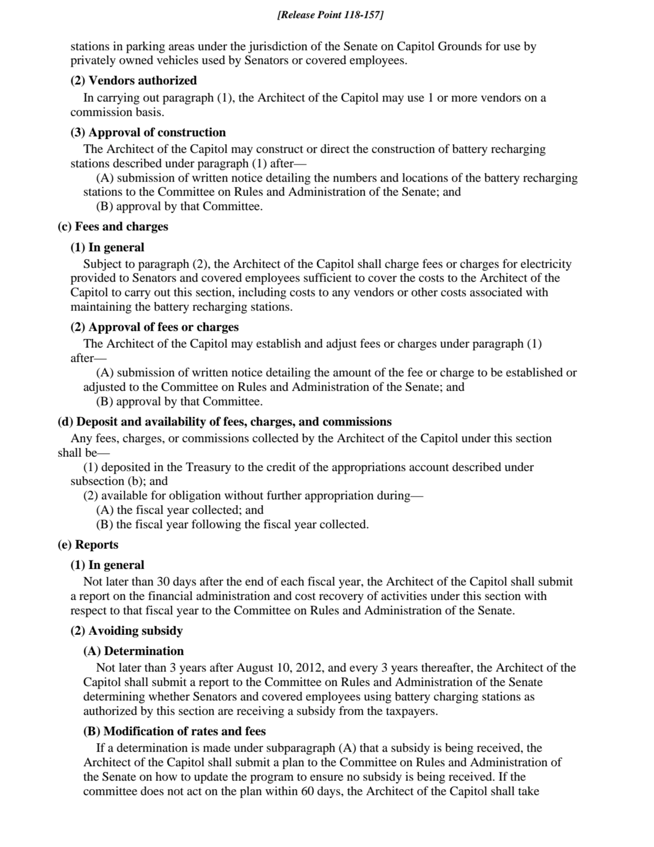 stations in parking areas under the jurisdiction of the Senate on Capitol Grounds for use by
priva…