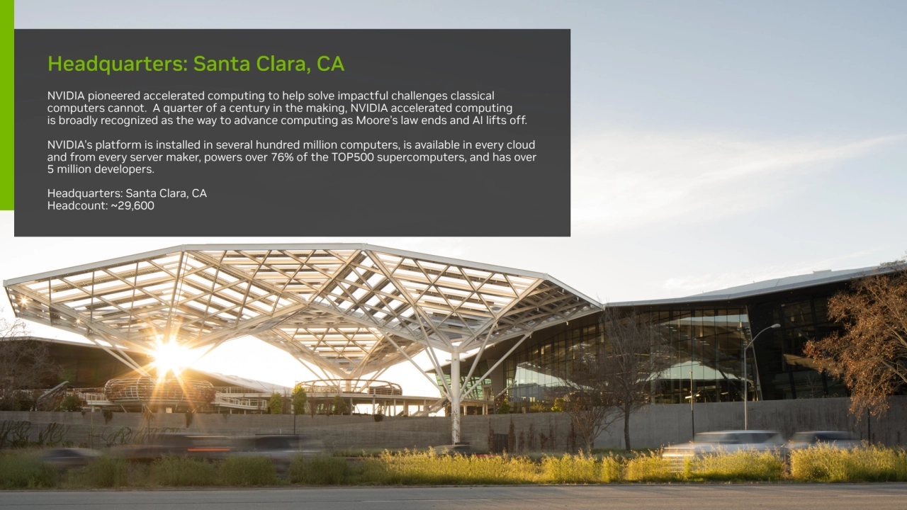 Headquarters: Santa Clara, CA
NVIDIA pioneered accelerated computing to help solve impactful chall…