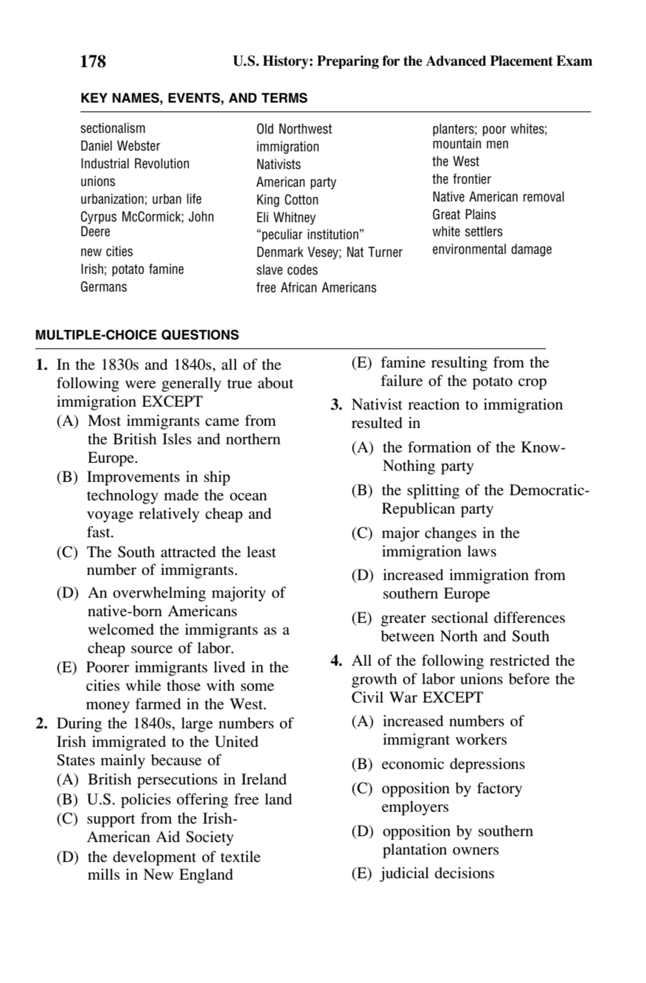 178 U.S. History: Preparing for the Advanced Placement Exam
KEY NAMES, EVENTS, AND TERMS
sectiona…