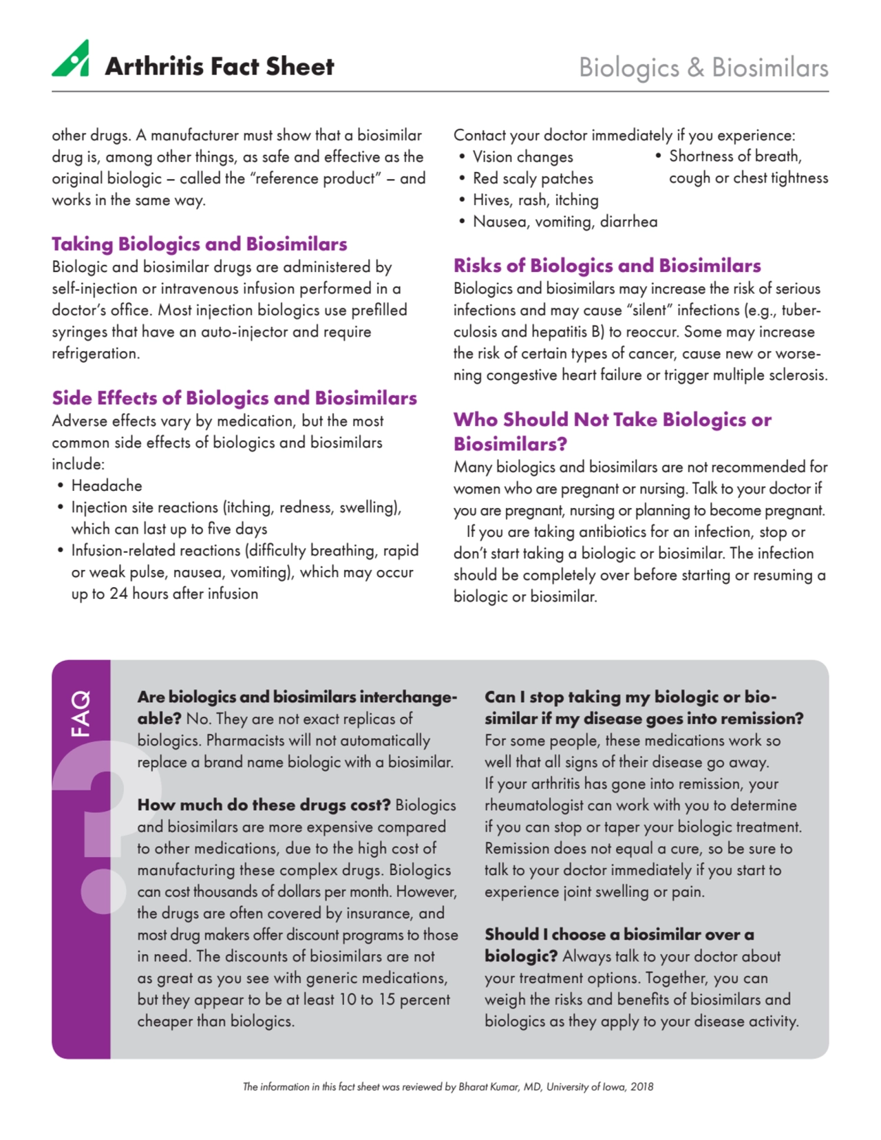 Arthritis Fact Sheet Biologics & Biosimilars
other drugs. A manufacturer must show that a biosimil…