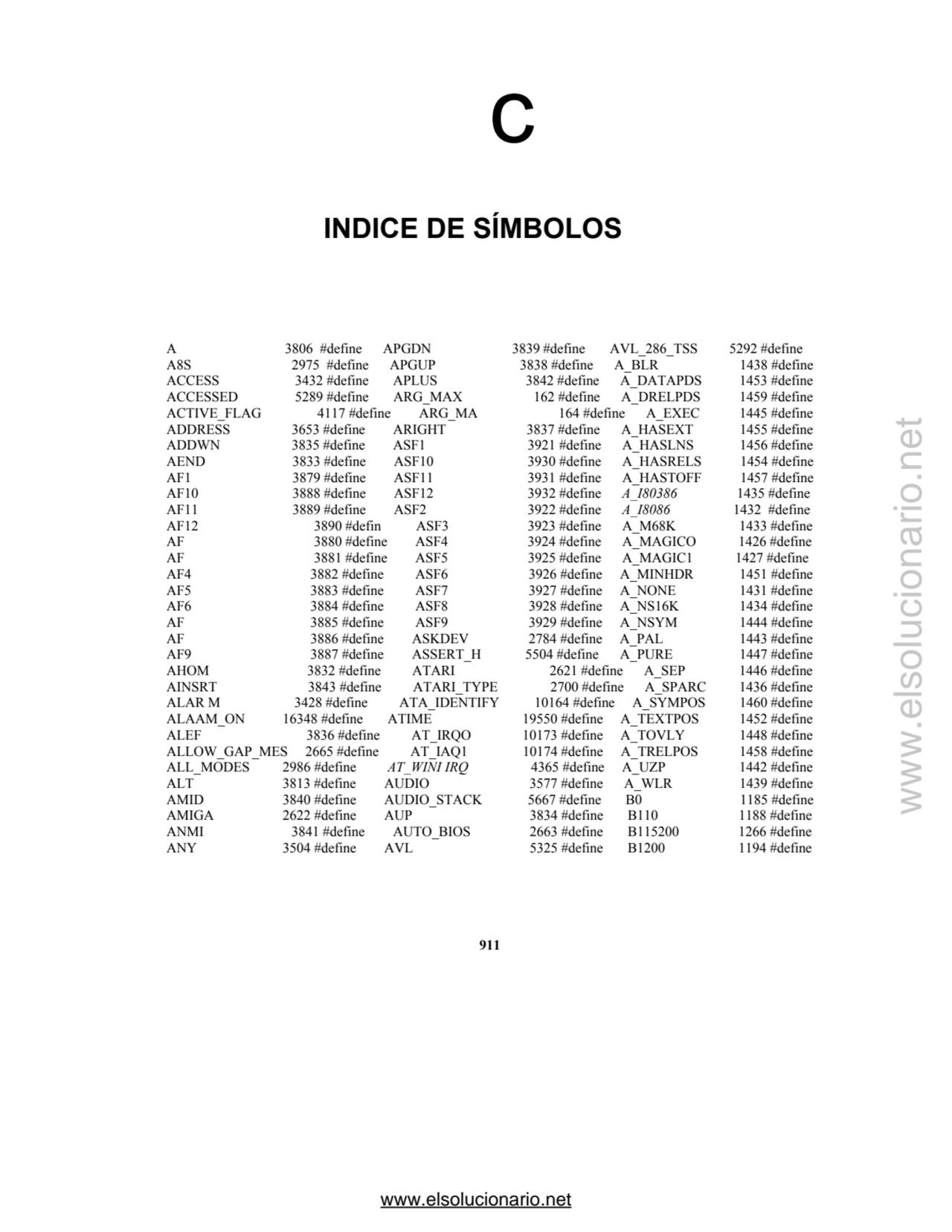 c 
INDICE DE SÍMBOLOS 
A 3806 #define APGDN 3839 #define AVL_286_TSS 5292 #define 
A8S 2975 #def…