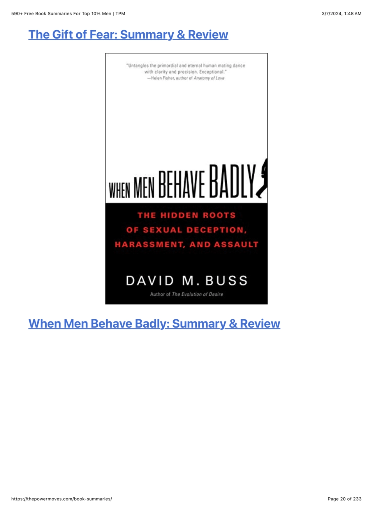 590+ Free Book Summaries For Top 10% Men | TPM 3/7/2024, 1:48 AM
https://thepowermoves.com/book-su…