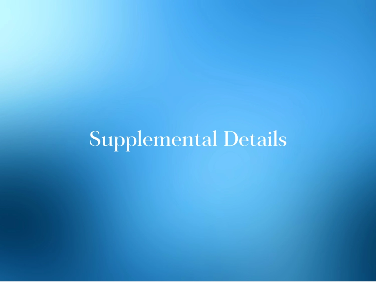 Supplemental Details